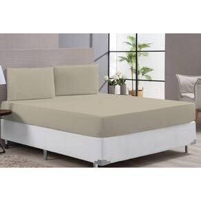 Lençol Casal Queen Micropercal 400 Fios Avelã Hospedaria 3P