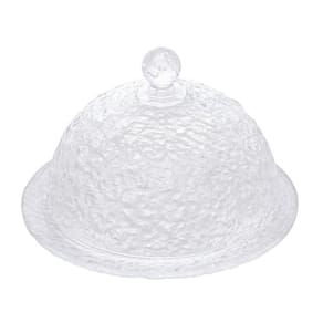 Queijeira de Cristal Martelado com Tampa Petra 19,5cm - Lyor