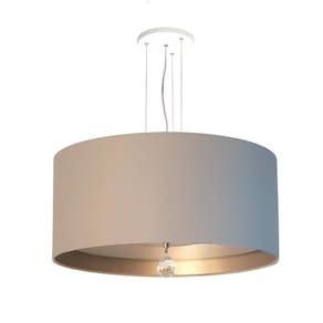 Luminária Pendente Bronze 40x15cm Cáqui Cristal K9
