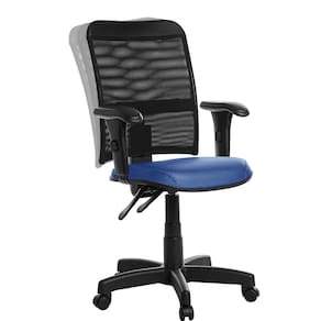 Cadeira De Escritório Ergonômica Tela Com Braço Azul Rv
