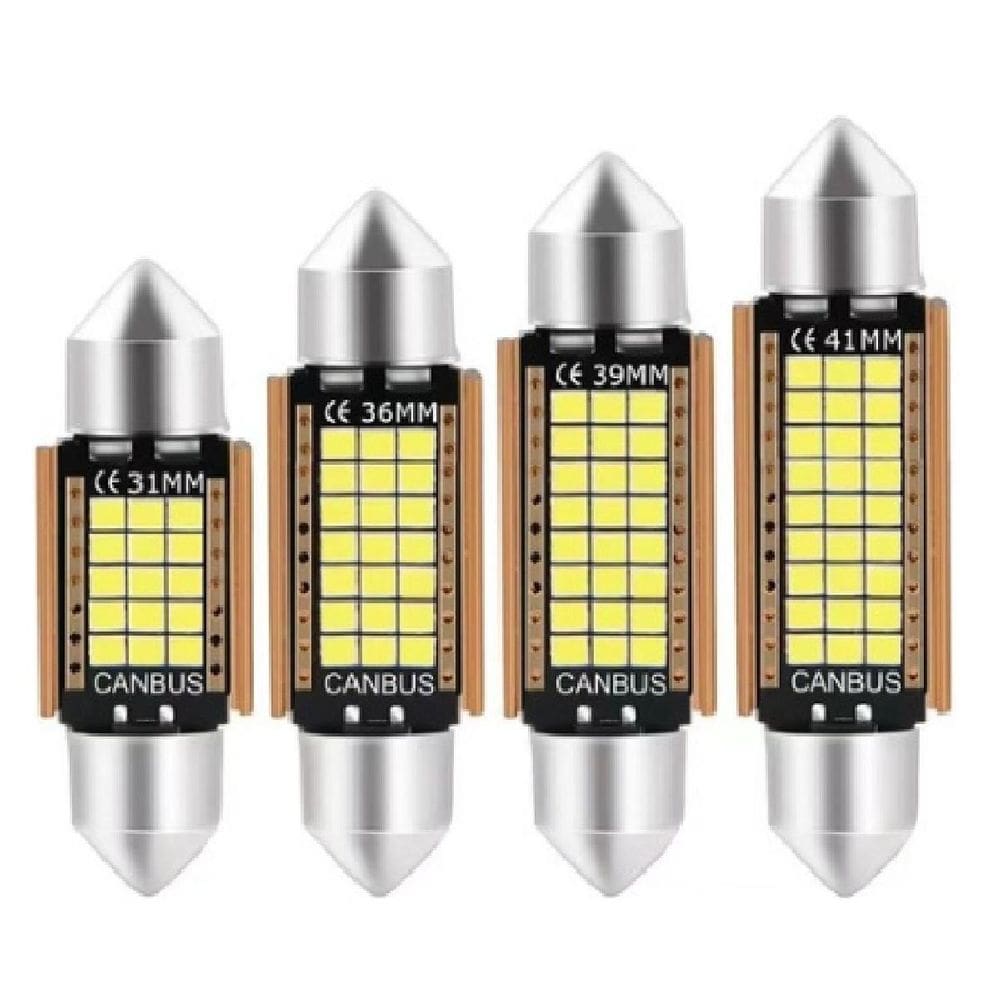 Kit 3 Lâmpadas Led Torpedo Canbus 41mm Canceller