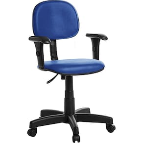 Cadeira De Escritório Secretaria Com Braço Azul Rj