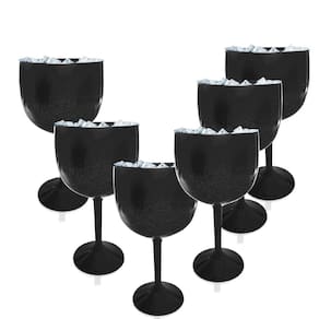 Kit 6 Taças Gin Preto Acrílico Copo Gin