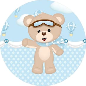 Painel Redondo 3D Sublimado Urso Baloeiro Frd-4912
