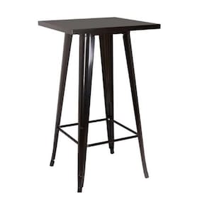 Mesa Bistro Alta De Bar Café Tolix - 60 X 60 Cm Preta