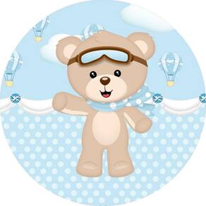 Painel Redondo 3D Sublimado Urso Baloeiro Frd-4912