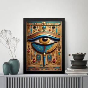 Quadro Arte Egípcia - Olho De Horus 45X34Cm - Com Vidro