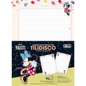 Refil Tilidisco Universitário Minnie Tilibra - 90g 50 Folhas