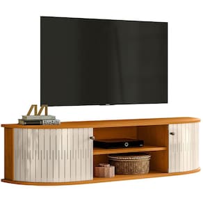 Rack Suspenso 2 Portas Moderno Para Tv de 60" Polegadas