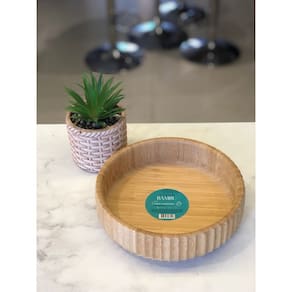 Bowl Canelado De Bambu G 22Cm - Oikos Natural