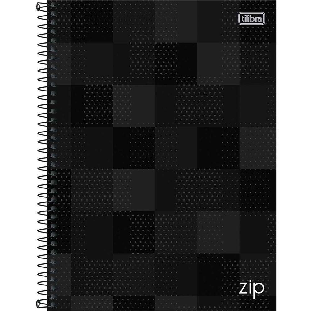 Caderno Universitário Zip Tilibra Capa Dura Espiral - 1 Matéria Preto