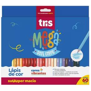 Lápis De Cor Tris Mega Soft Color 60 Cores