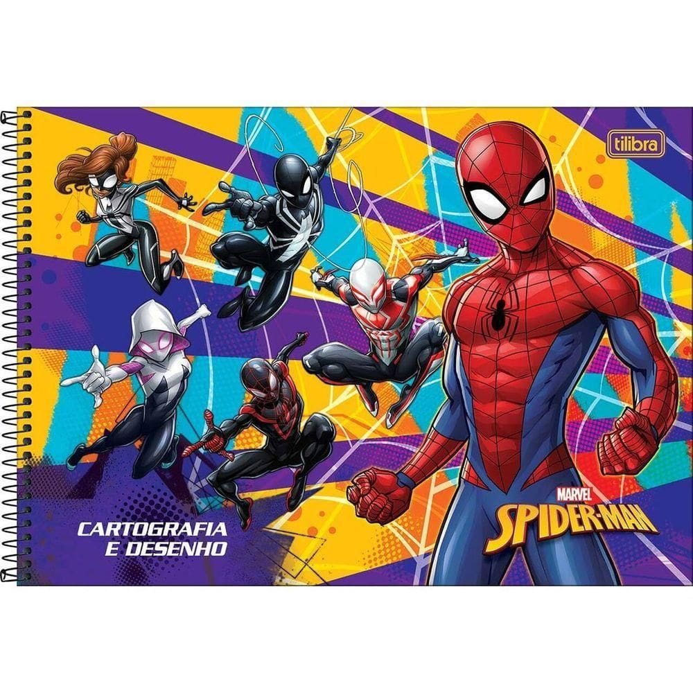 Caderno De Desenho Homem Aranha Tilibra - 80 Folhas 6 Personagens