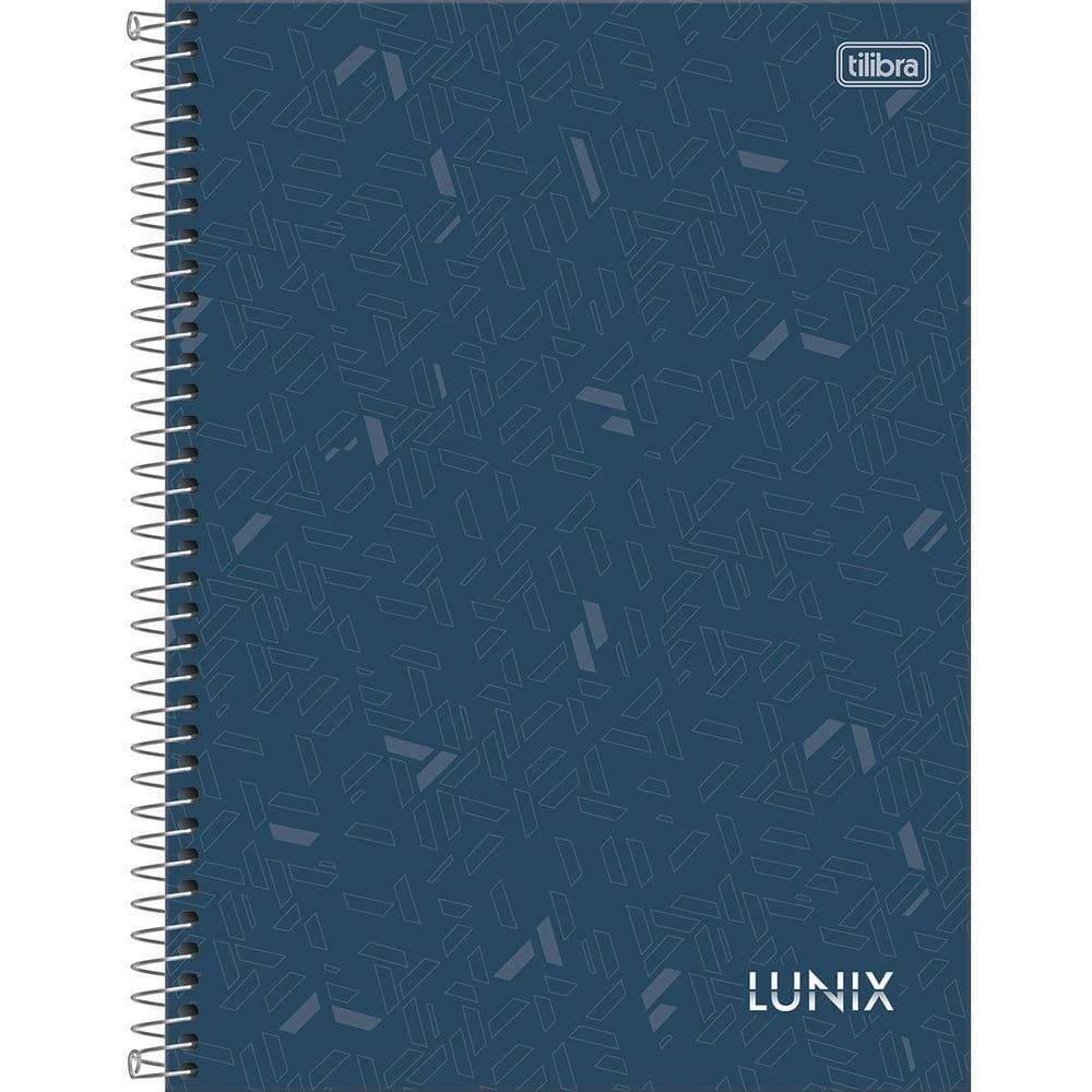Caderno Universitário Lunix Tilibra Capa Dura Espiral - 10 Matéria 160 Folhas Azul Petróleo