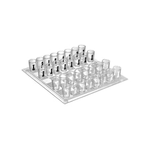 Jogo De Xadrez Shot Drink 35x35 Tabuleiro De Vidro - Western