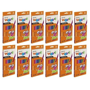 Kit C- 12 Lápis De Cor Wave Bazze - 12 Cores