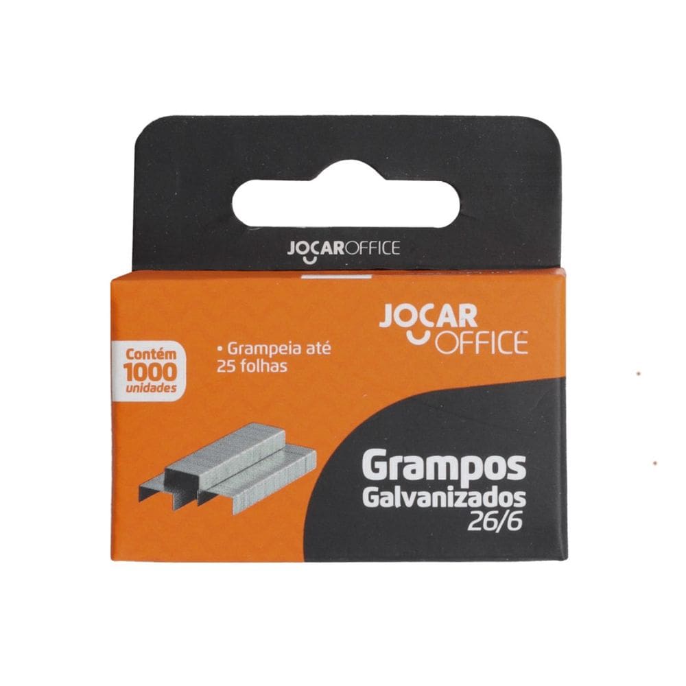 Grampo Para Grampeador 26/6 Galvanizado Caixa 1000 Unidades Jocar Office