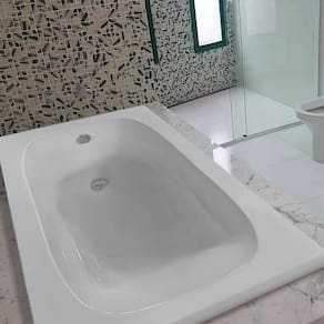 Banheira Design Moderno Tulipa 150cm Imersão com 2 Alças Inox 1 Travesseiro Branco