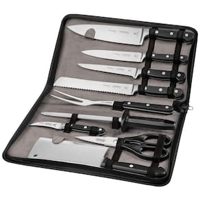 Kit Chef Tramontina em Aço Inox Cabo de Policarbonato e Fibra de Vidro com Estojo 10 Peças 24099021