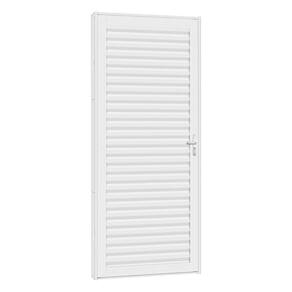 Porta De Aço Laminada Light 81x215 R120 Abertura Esquerda Branco - Branco
