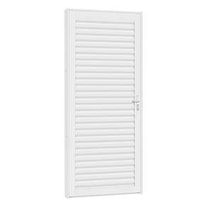 Porta De Aço Laminada Light 81x215 R50 Abertura Esquerda Branco - Branco