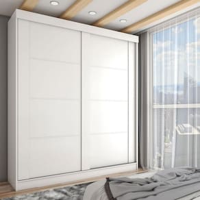 Guarda-Roupa Solteiro Gold 2 Portas 2 Gavetas Branco Brilho - Panorama Móveis