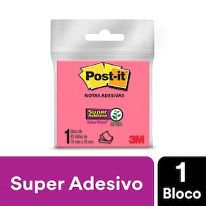 Bloco Adesivo Post It 3M Rosa 76x76mm 45 Folhas
