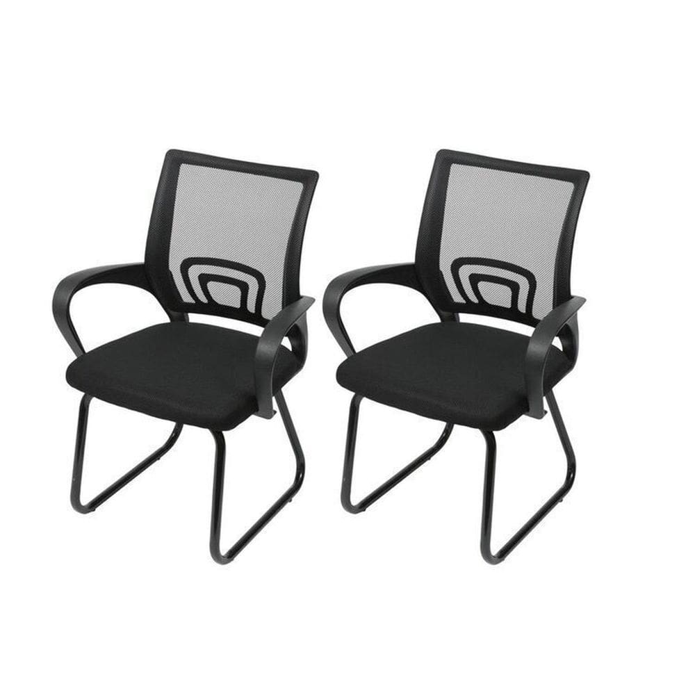 Kit 2 Cadeiras para Escritório Interlocutor Fixa Tela Mesh Tok 3310 Preto