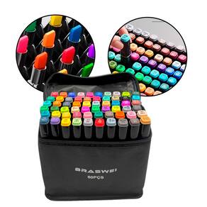 Canetinhas Coloridas Marca Texto Ponta Dupla 60 Cores