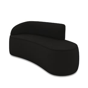 Sofá 2 Lugares Orgânico 140 cm Morgan Suede Preto D03 - D`Rossi
