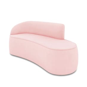 Sofá 2 Lugares Orgânico 140 cm Morgan Suede Rosa Bebê D03 - D`Rossi