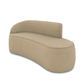 Sofá 2 Lugares Orgânico 140 cm Morgan Suede Marrom Rato D03 - D`Rossi