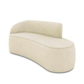 Sofá 2 Lugares Orgânico 140 cm Morgan Suede Bege D03 - D`Rossi