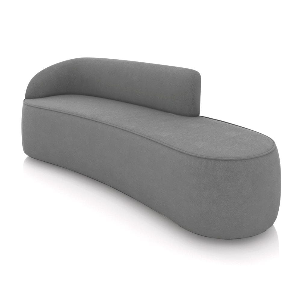 Sofá 4 Lugares Orgânico 220 cm Morgan Suede Grafite D03 - D`Rossi