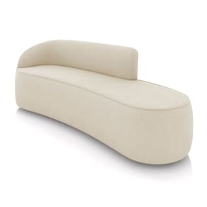 Sofá 4 Lugares Orgânico 220 cm Morgan Suede Bege D03 - D`Rossi