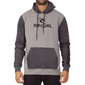 Moletom Rip Curl Cinza Bicolor Hood Canguru Fechado CFE027285