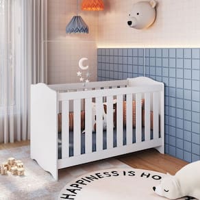Berço Encanto 3 em 1 com Colchão Branco - Completa Móveis