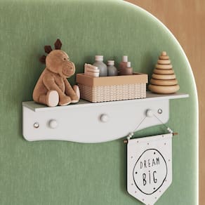 Prateleira Infantil Encanto com Cabideiro Branco - Completa Móveis