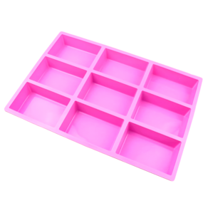 Molde Bandeja Culinária Retangular 9 Cavidades Silicone