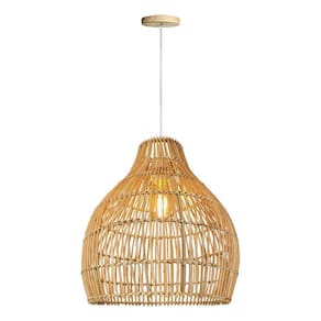 Pendente De Fibra Natural Rattan Artesanal Mesa Nat38