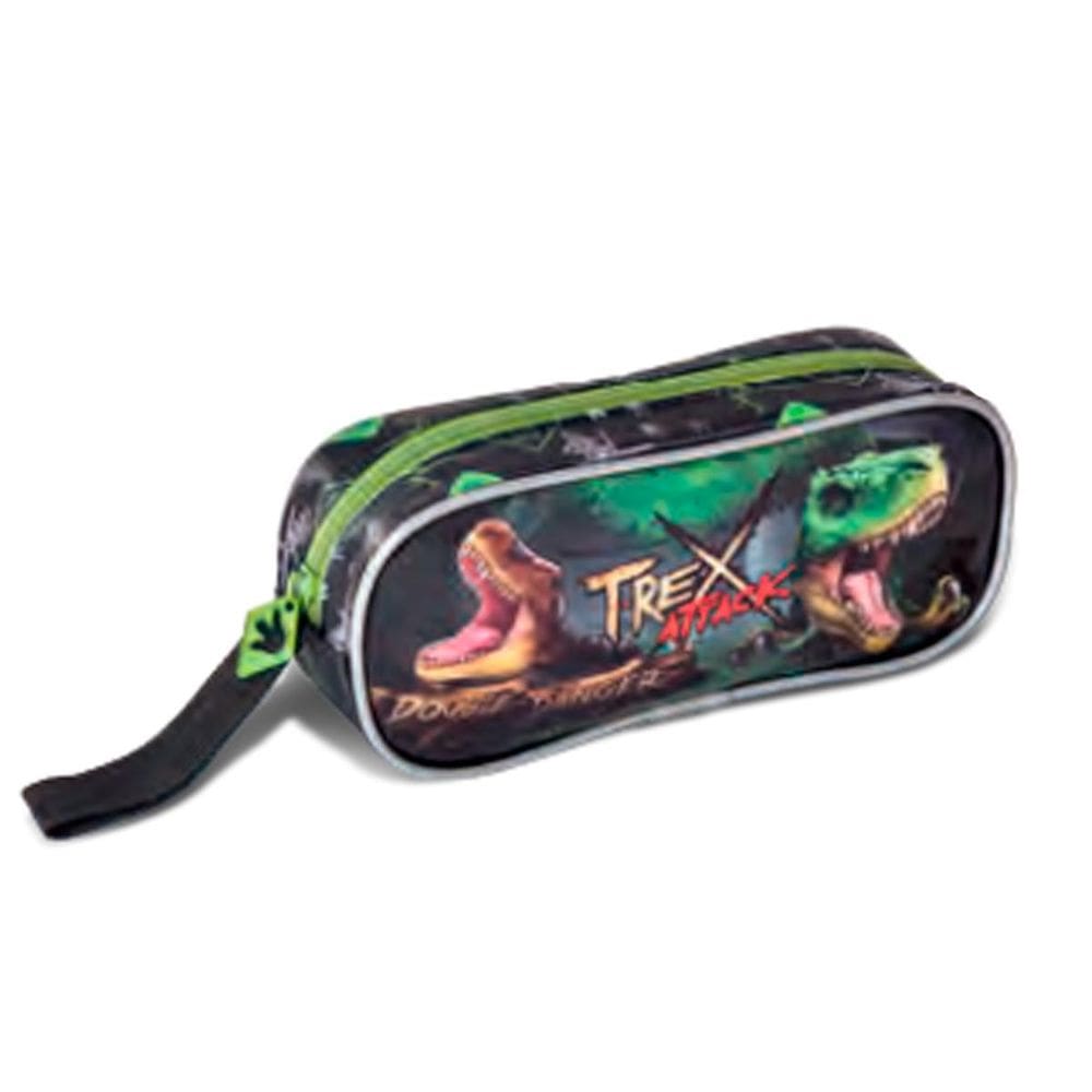 Estojo Escolar T Rex Verde Infantil - Clio