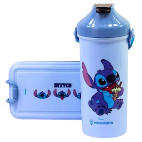 Kit Lancheira Marmita e Copo Infantil Stitch Zona Criativa