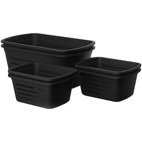 Kit Cestos Organizadores Retangular Preto - Soprano 6 Peças