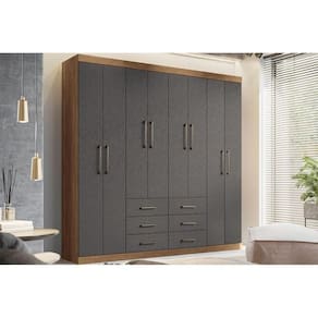 Guarda Roupa 8 Portas E 6 Gavetas Liverpool 8.6 Jatobá-grafite - Santos Andirá