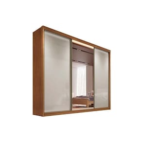 Guarda Roupas 3 Portas De Correr De (1 C- Espelho) E 4 Gavetas Toulon-sonetto Plus Cumaru-fendi - Horizonte