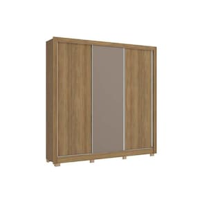 Guarda Roupa 3 Portas De Correr E 2 Gavetas C- Pés Cb03m570  Nogueira-nogueira Ou Fendi - Kappesberg