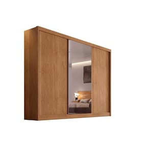 Guarda Roupa Casal 3 Portas De Correr E 4 Gavetas C- 1 Espelho Diamond-toulon Plus Cumaru - Horizonte