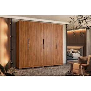 Guarda Roupa 6 Portas E 6 Gavetas C- Pés Atrice Nogueira - Demóbile