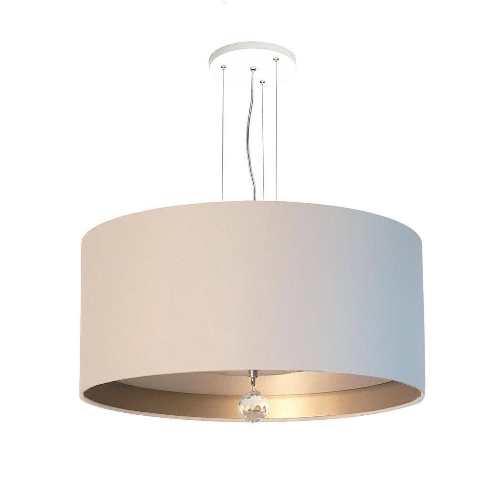 Luminária de Teto Pendente Bronze 50x15cm Cristal K9
