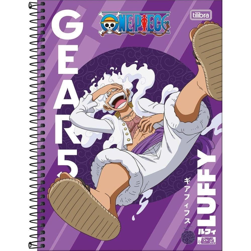 Caderno Universitário One Piece Tilibra Capa Dura Espiral - 1 Matéria 80 Folhas Roxo